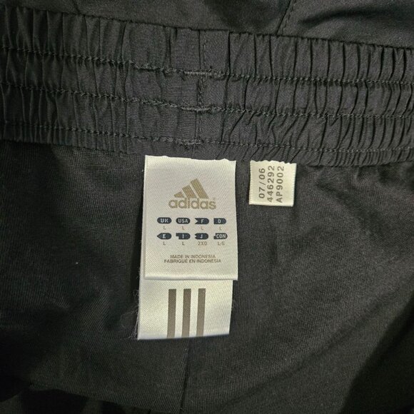 Adidas Mens 3 Stripe Y2K Black White Drawstring Stretch Waist Track Pants Sz L - Picture 4 of 5